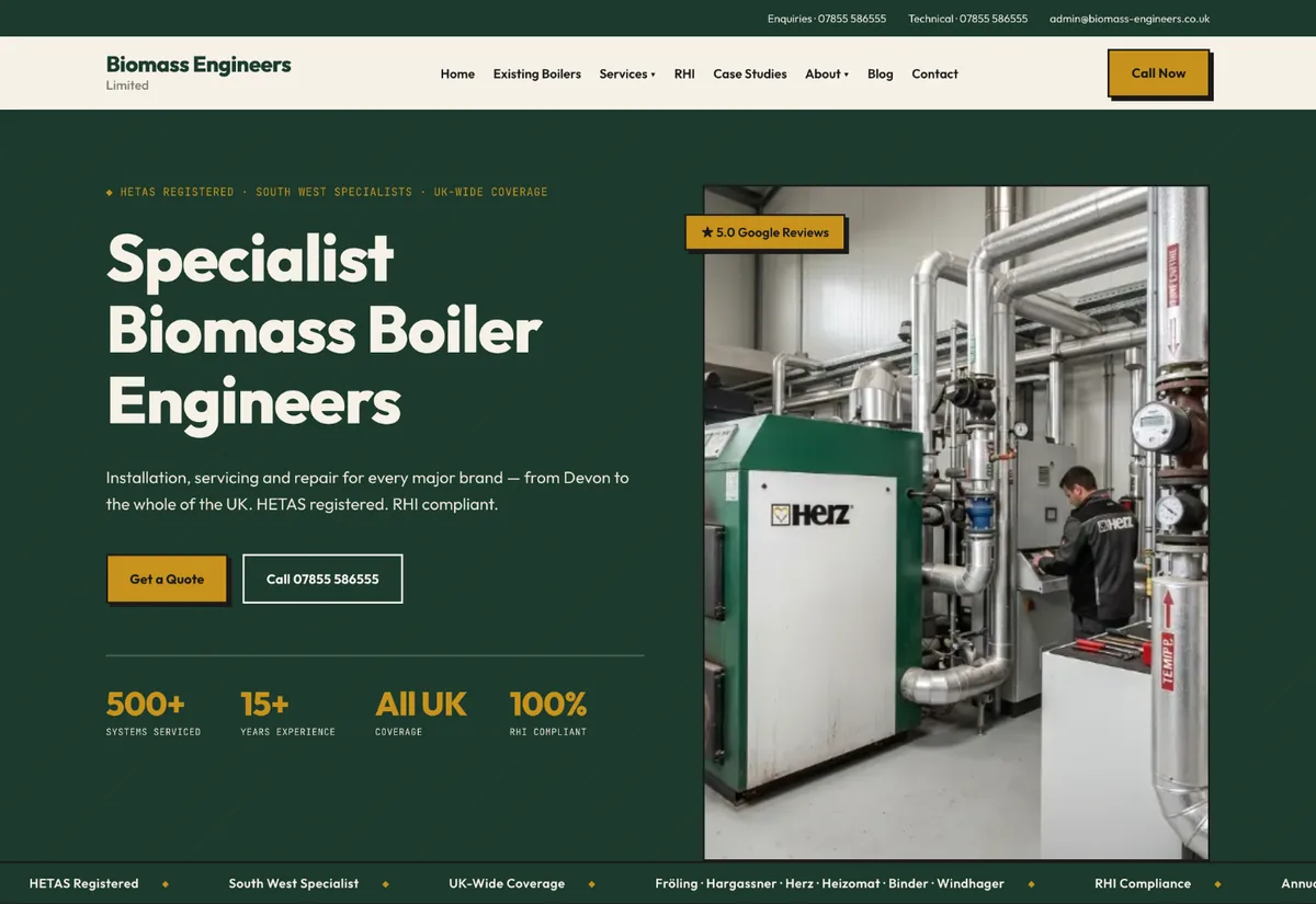 Heating & Biomass demo site preview