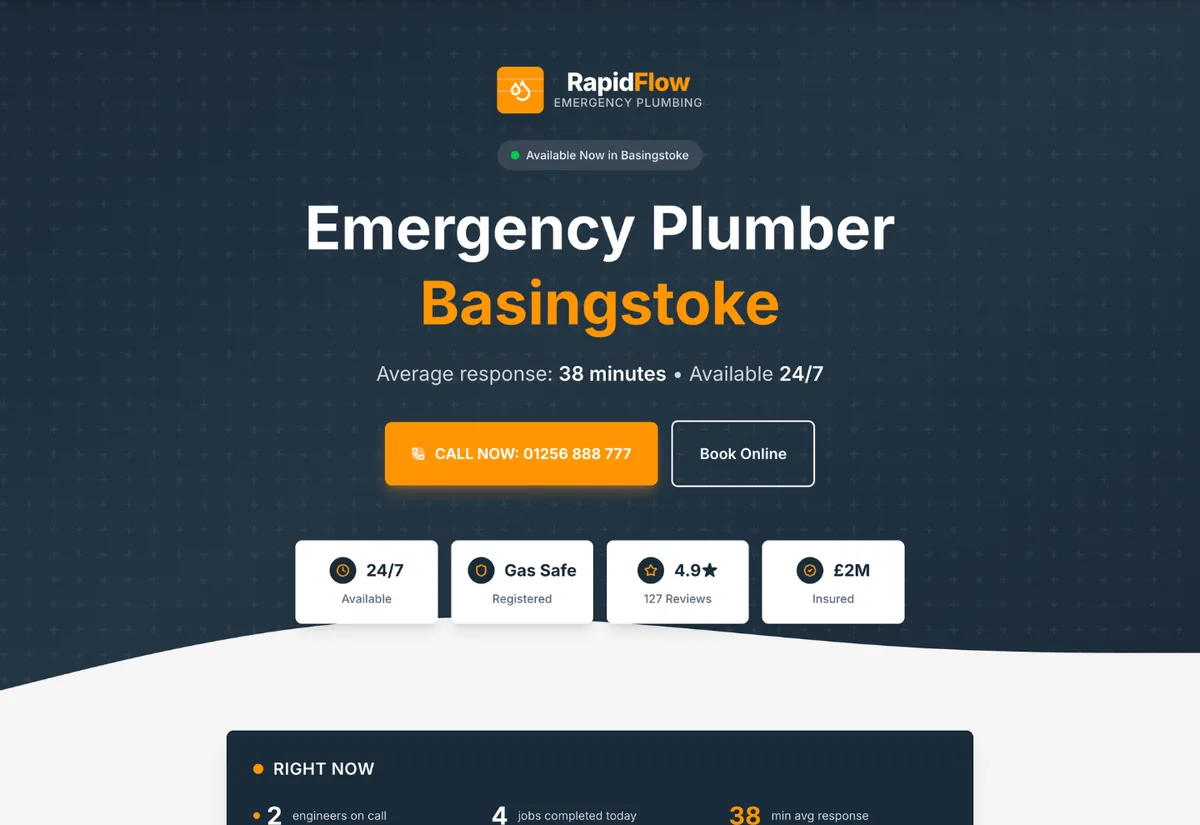 Emergency Plumber demo site preview